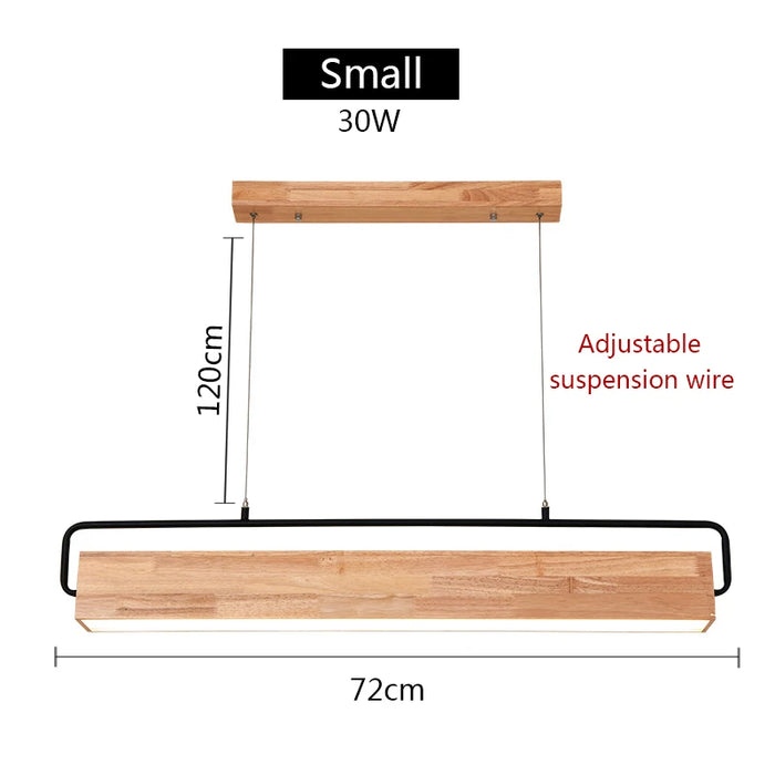 Wooden Long Strip Pendant Lamp