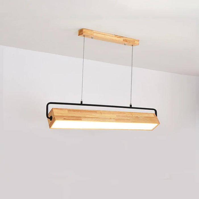 Wooden Long Strip Pendant Lamp