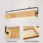 Wooden Long Strip Pendant Lamp