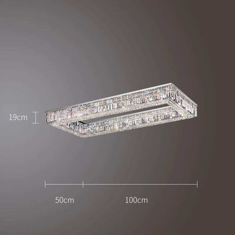 Rectangular Crystal Ceiling Light