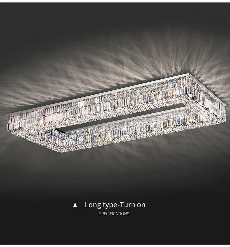 Rectangular Crystal Ceiling Light