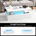 SEDOL Modern High-Gloss LED Coffee Table with 2-Tier Storage and Remote Mood Lighting