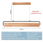 Wooden Long Strip Pendant Lamp