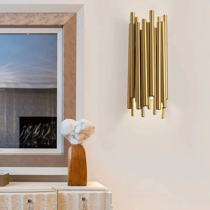 Golden Pipes Wall Light