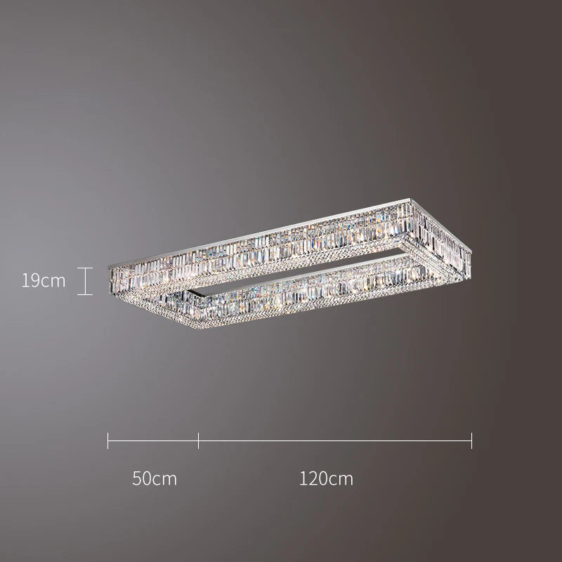 Rectangular Crystal Ceiling Light