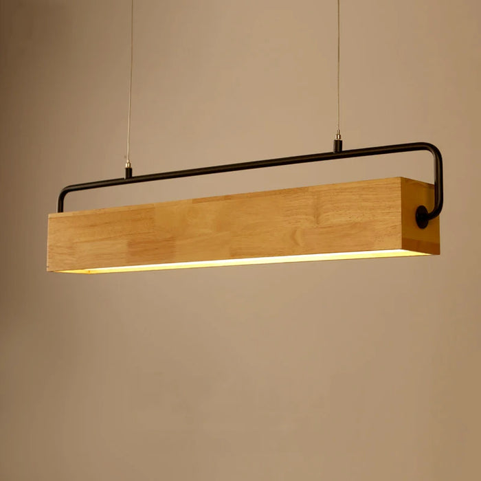 Wooden Long Strip Pendant Lamp
