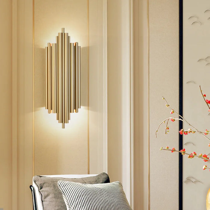 Golden Pipes Wall Light