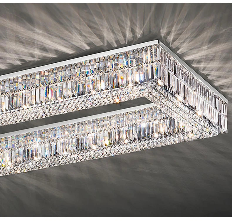 Rectangular Crystal Ceiling Light