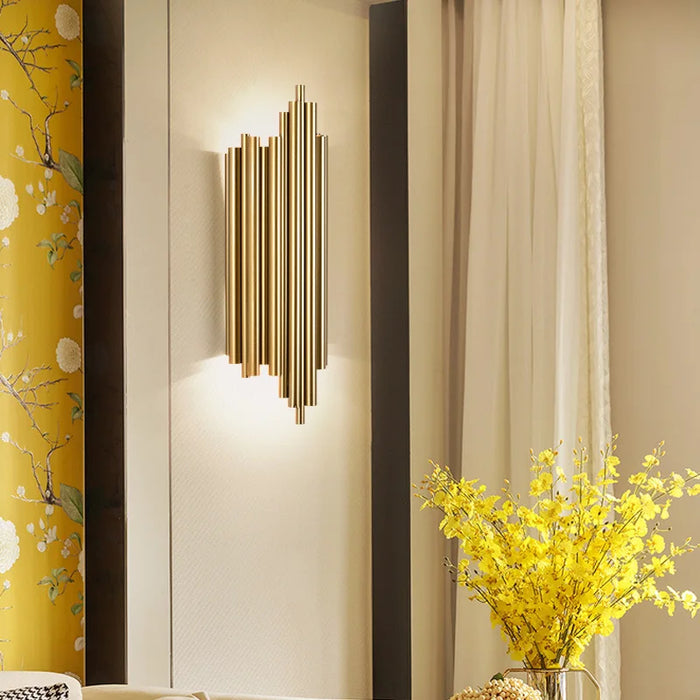 Golden Pipes Wall Light