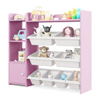 SEDOL 3-in-1 Kids Toy Storage Organizer & Bookshelf | 8 Removable Sloping Bins & Soft-Close Storage Cabinet | Anti-Toppling Safety Kit | Montessori-Style Playroom Furniture