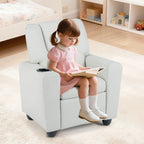 SEDOL Heavy-Duty Kids Recliner Chair with Built-In Cup Holder | Waterproof PU Leather Toddler Armchair with 139° Recline & Spring-Loaded Cushion | 68kg Capacity Solid Wood Frame for Living Room & Nursery