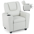 SEDOL Heavy-Duty Kids Recliner Chair with Built-In Cup Holder | Waterproof PU Leather Toddler Armchair with 139° Recline & Spring-Loaded Cushion | 68kg Capacity Solid Wood Frame for Living Room & Nursery