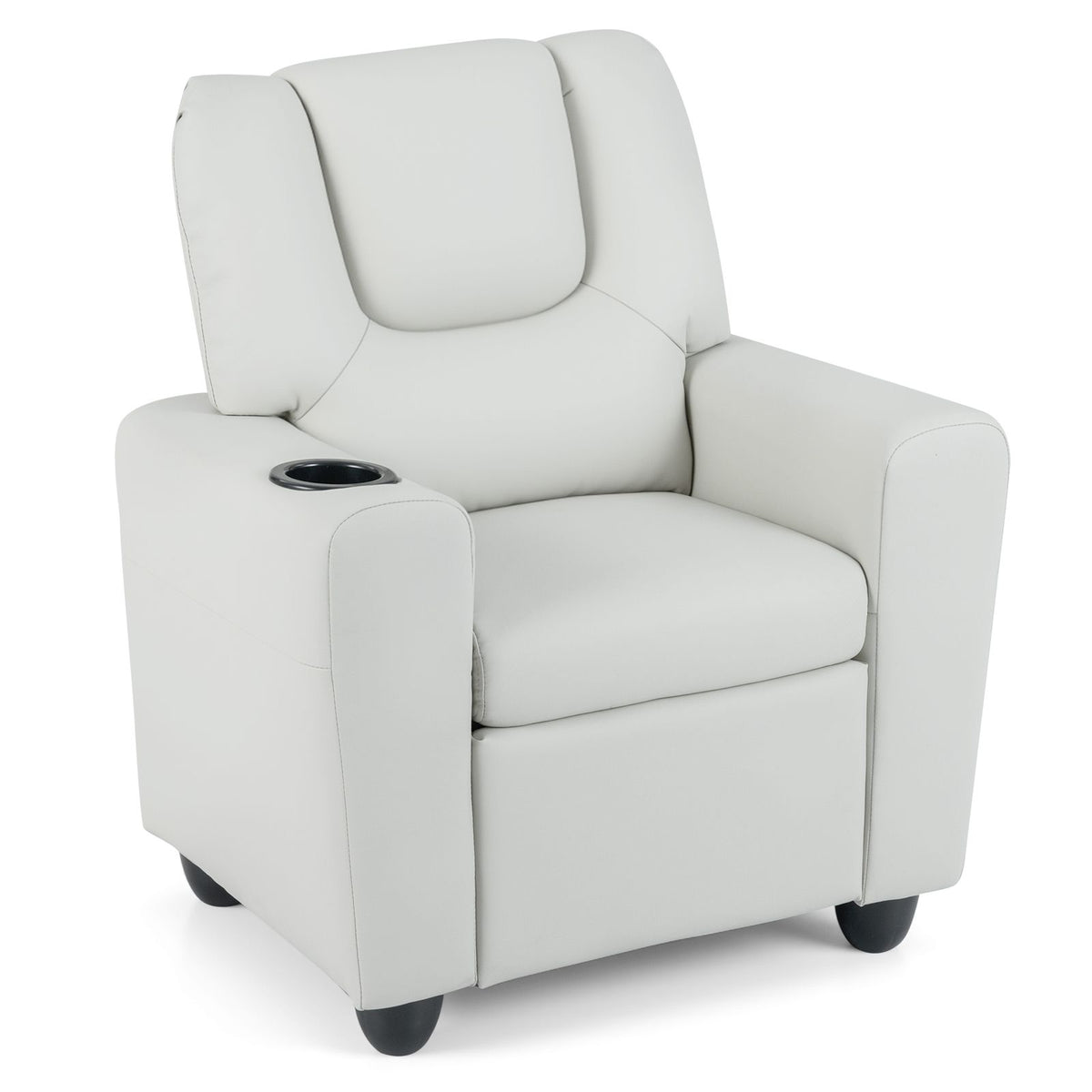 SEDOL Heavy-Duty Kids Recliner Chair with Built-In Cup Holder | Waterproof PU Leather Toddler Armchair with 139° Recline & Spring-Loaded Cushion | 68kg Capacity Solid Wood Frame for Living Room & Nursery