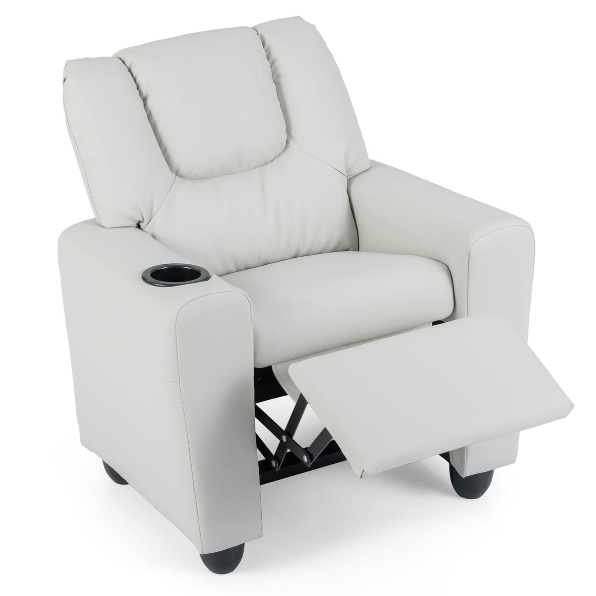 SEDOL Heavy-Duty Kids Recliner Chair with Built-In Cup Holder | Waterproof PU Leather Toddler Armchair with 139° Recline & Spring-Loaded Cushion | 68kg Capacity Solid Wood Frame for Living Room & Nursery