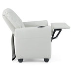 SEDOL Heavy-Duty Kids Recliner Chair with Built-In Cup Holder | Waterproof PU Leather Toddler Armchair with 139° Recline & Spring-Loaded Cushion | 68kg Capacity Solid Wood Frame for Living Room & Nursery