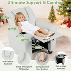 SEDOL Heavy-Duty Kids Recliner Chair with Built-In Cup Holder | Waterproof PU Leather Toddler Armchair with 139° Recline & Spring-Loaded Cushion | 68kg Capacity Solid Wood Frame for Living Room & Nursery