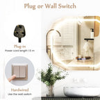 SEDOL Smart LED Bathroom Mirror with Anti-Fog Technology | 3-Color Dimmable Vanity Mirror with Touch Switch & Memory Function | Shatter-Proof Copper-Free Glass with Digital Time & Temperature Display | 91.5 x 71 cm