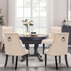Modern Button-Tufted Velvet Studded Dining Chair with Nail Head Trim