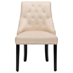 Modern Button-Tufted Velvet Studded Dining Chair with Nail Head Trim