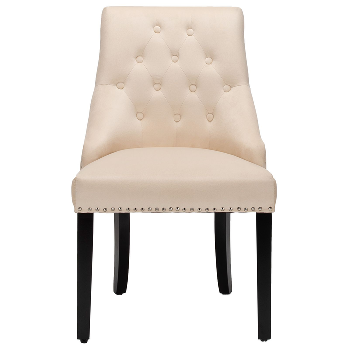 Modern Button-Tufted Velvet Studded Dining Chair with Nail Head Trim