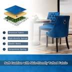 Modern Button-Tufted Velvet Studded Dining Chair with Nail Head Trim