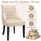 Modern Button-Tufted Velvet Studded Dining Chair with Nail Head Trim