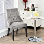 Modern Button-Tufted Velvet Studded Dining Chair with Nail Head Trim