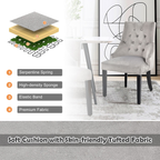 Modern Button-Tufted Velvet Studded Dining Chair with Nail Head Trim