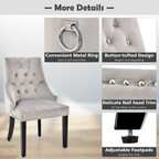 Modern Button-Tufted Velvet Studded Dining Chair with Nail Head Trim