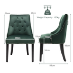 Modern Button-Tufted Velvet Studded Dining Chair with Nail Head Trim