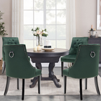 Modern Button-Tufted Velvet Studded Dining Chair with Nail Head Trim