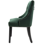 Modern Button-Tufted Velvet Studded Dining Chair with Nail Head Trim