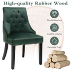 Modern Button-Tufted Velvet Studded Dining Chair with Nail Head Trim