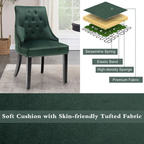 Modern Button-Tufted Velvet Studded Dining Chair with Nail Head Trim