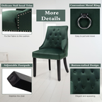 Modern Button-Tufted Velvet Studded Dining Chair with Nail Head Trim