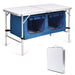 Folding Camping Table with Storage Cabinet and Adjustable Height