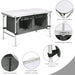 Folding Camping Table with Storage Cabinet and Adjustable Height