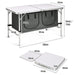 Folding Camping Table with Storage Cabinet and Adjustable Height