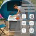 Folding Camping Table with Storage Cabinet and Adjustable Height