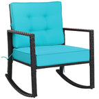 SEDOL Heavy-Duty Outdoor Wicker Rocking Chair | All-Weather PE Rattan Patio Armchair with 13cm Ultra-Thick Cushions | 180KG Capacity Rust-Resistant Frame | Removable Waterproof Covers