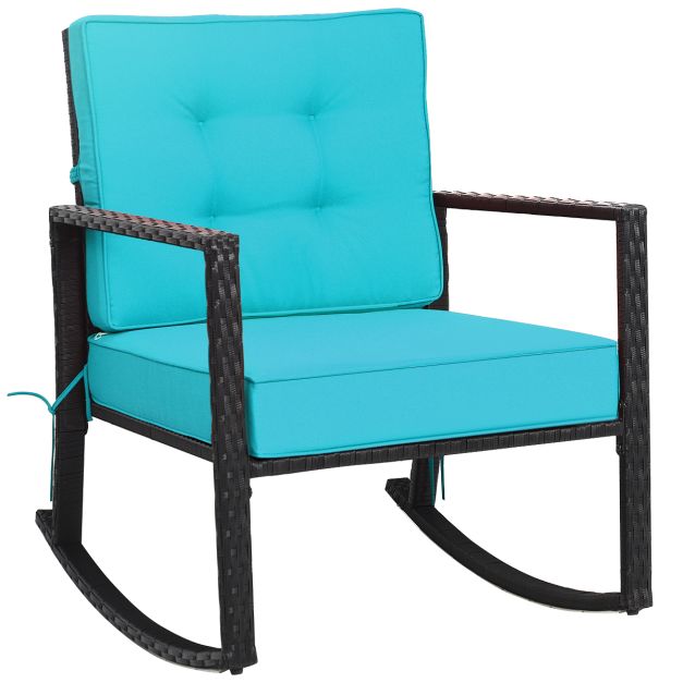 SEDOL Heavy-Duty Outdoor Wicker Rocking Chair | All-Weather PE Rattan Patio Armchair with 13cm Ultra-Thick Cushions | 180KG Capacity Rust-Resistant Frame | Removable Waterproof Covers