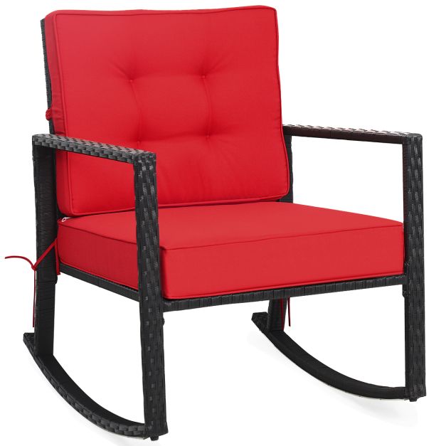 SEDOL Heavy-Duty Outdoor Wicker Rocking Chair | All-Weather PE Rattan Patio Armchair with 13cm Ultra-Thick Cushions | 180KG Capacity Rust-Resistant Frame | Removable Waterproof Covers