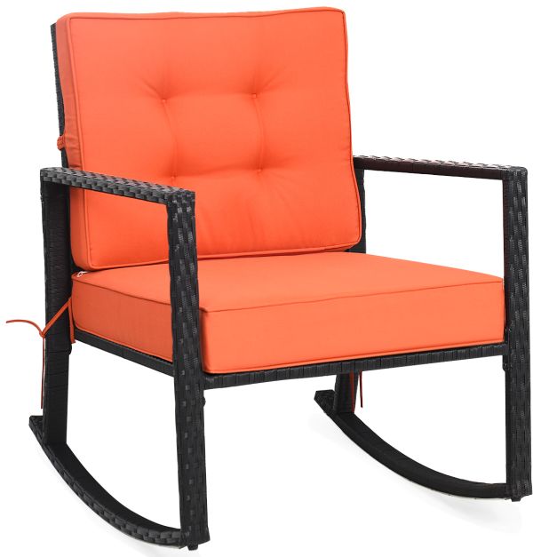 SEDOL Heavy-Duty Outdoor Wicker Rocking Chair | All-Weather PE Rattan Patio Armchair with 13cm Ultra-Thick Cushions | 180KG Capacity Rust-Resistant Frame | Removable Waterproof Covers