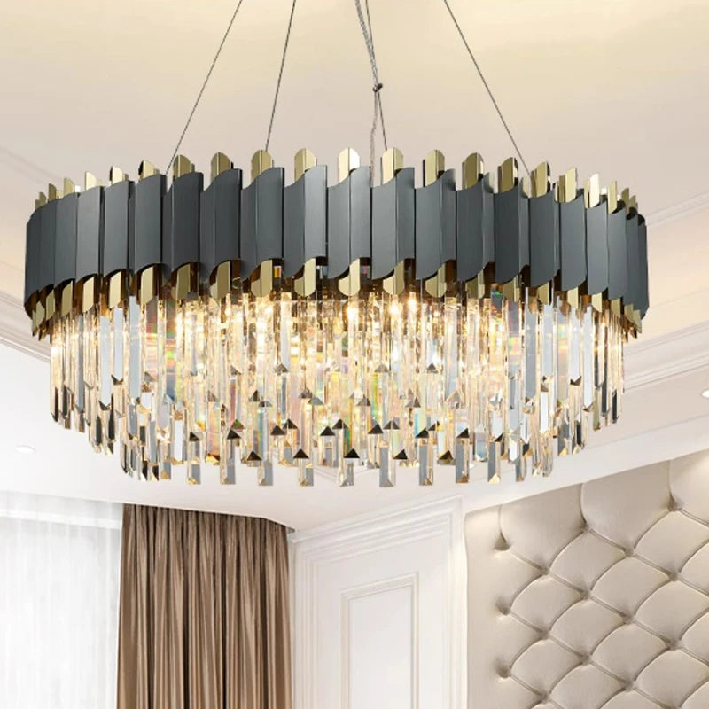 Black & Gold Crystal Chandelier