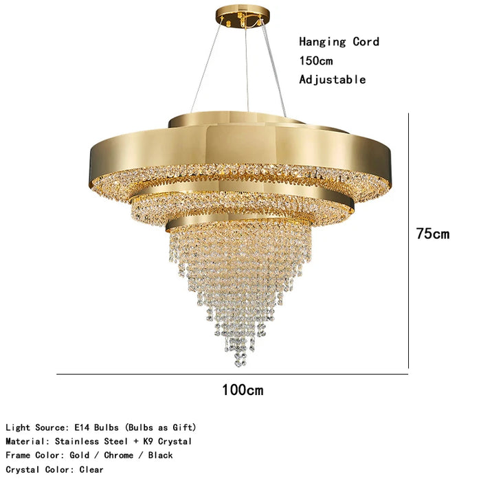 Crystal Cascade Chandelier