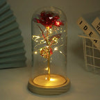 SEDOL Forever Rose in Glass Dome Enchanted Flower Gift with LED Lights for Romantic Valentines Day Mother’s Birthday Decorations for Her Anniversary Present