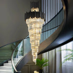 Black Crystal Staircase Chandelier
