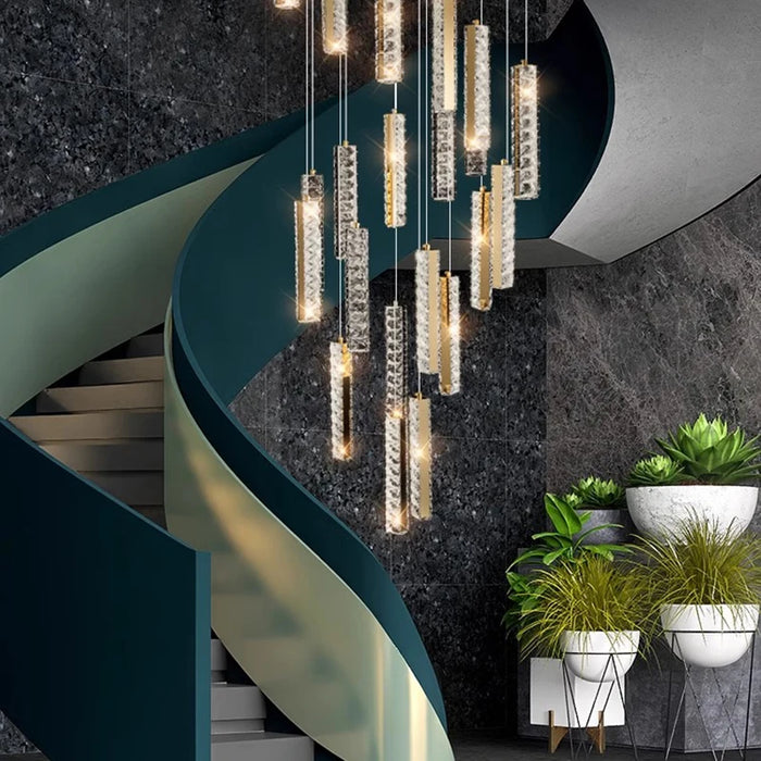 Golden Prisms Chandelier