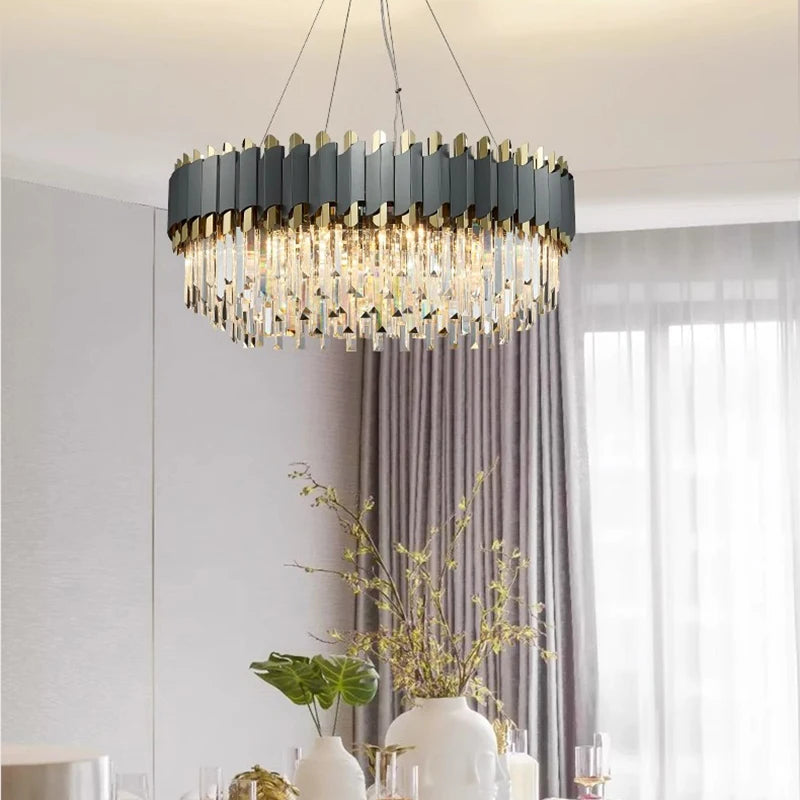 Black & Gold Crystal Chandelier