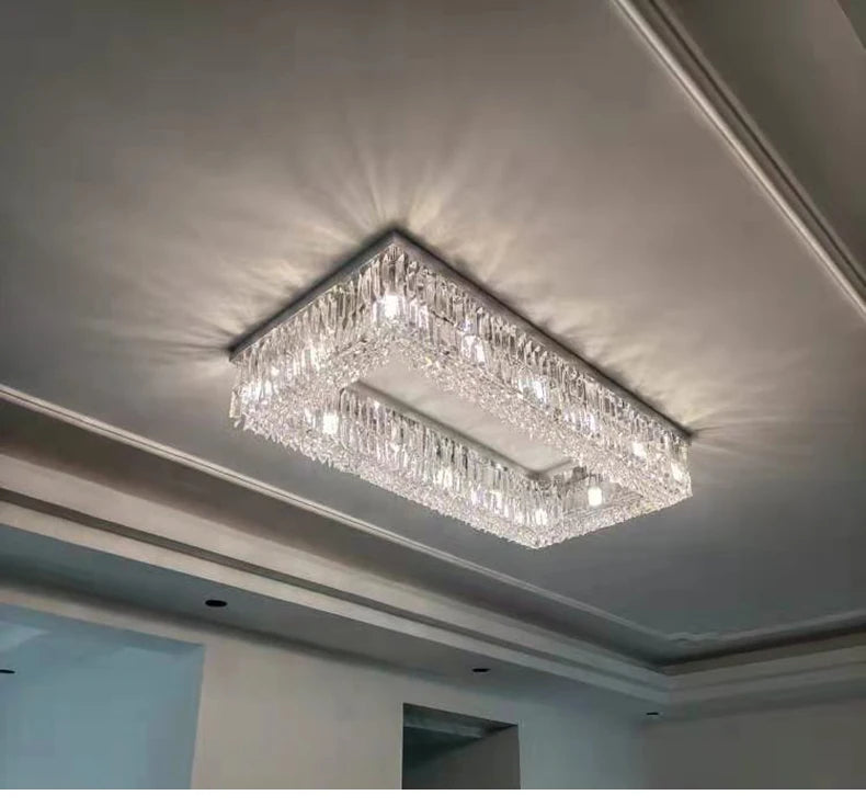 Rectangular Crystal Ceiling Light